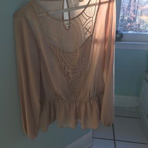 Blush pink long sleeve top